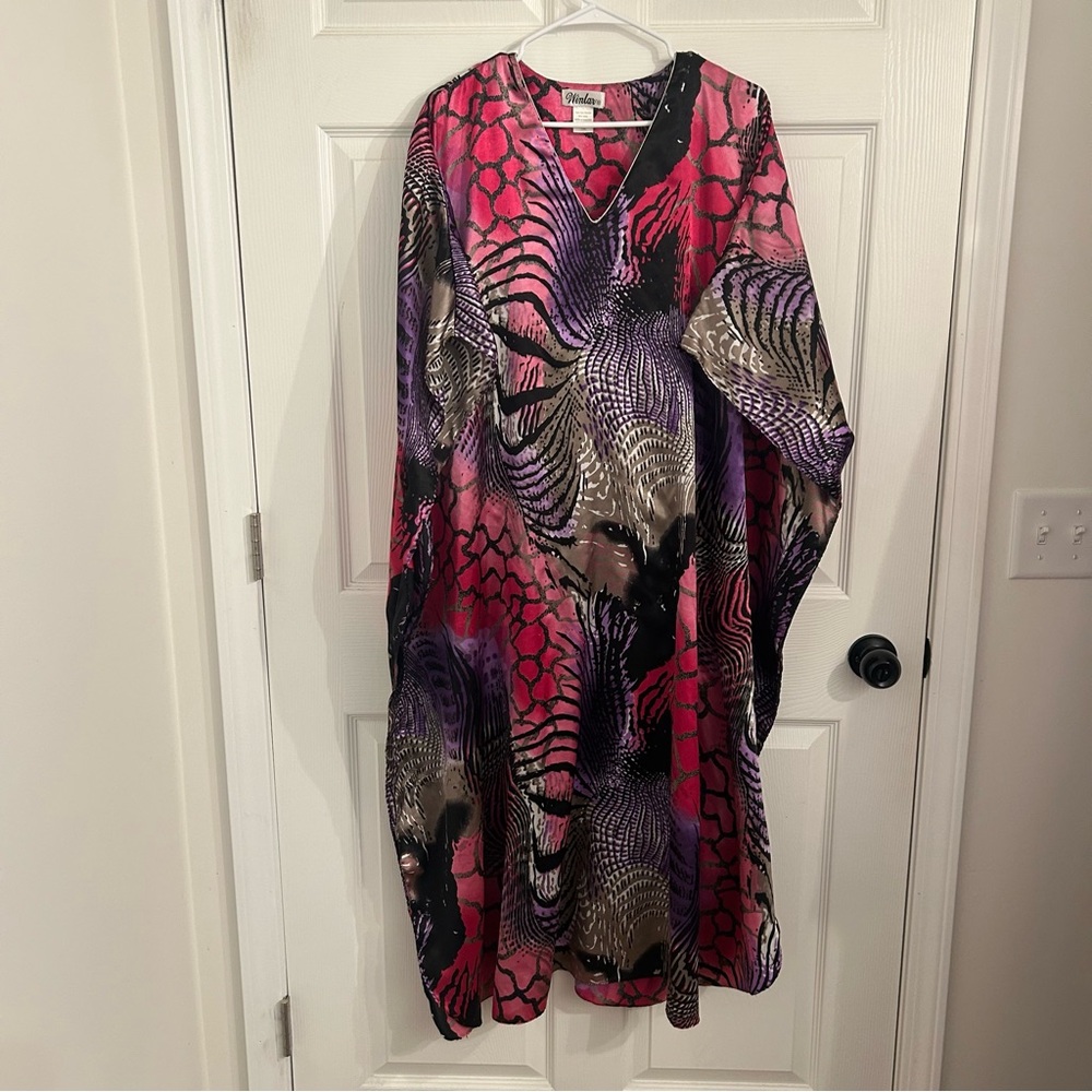 Vibrant Pink and Purple Women's Caftan